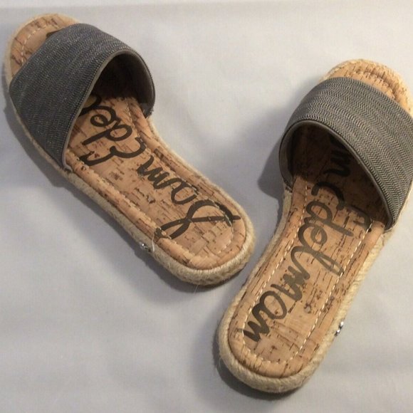 Sam Edelman Women's Aluna Slide Sandal Pewter Braided Espadrille Size 7.5 M - Picture 3 of 11